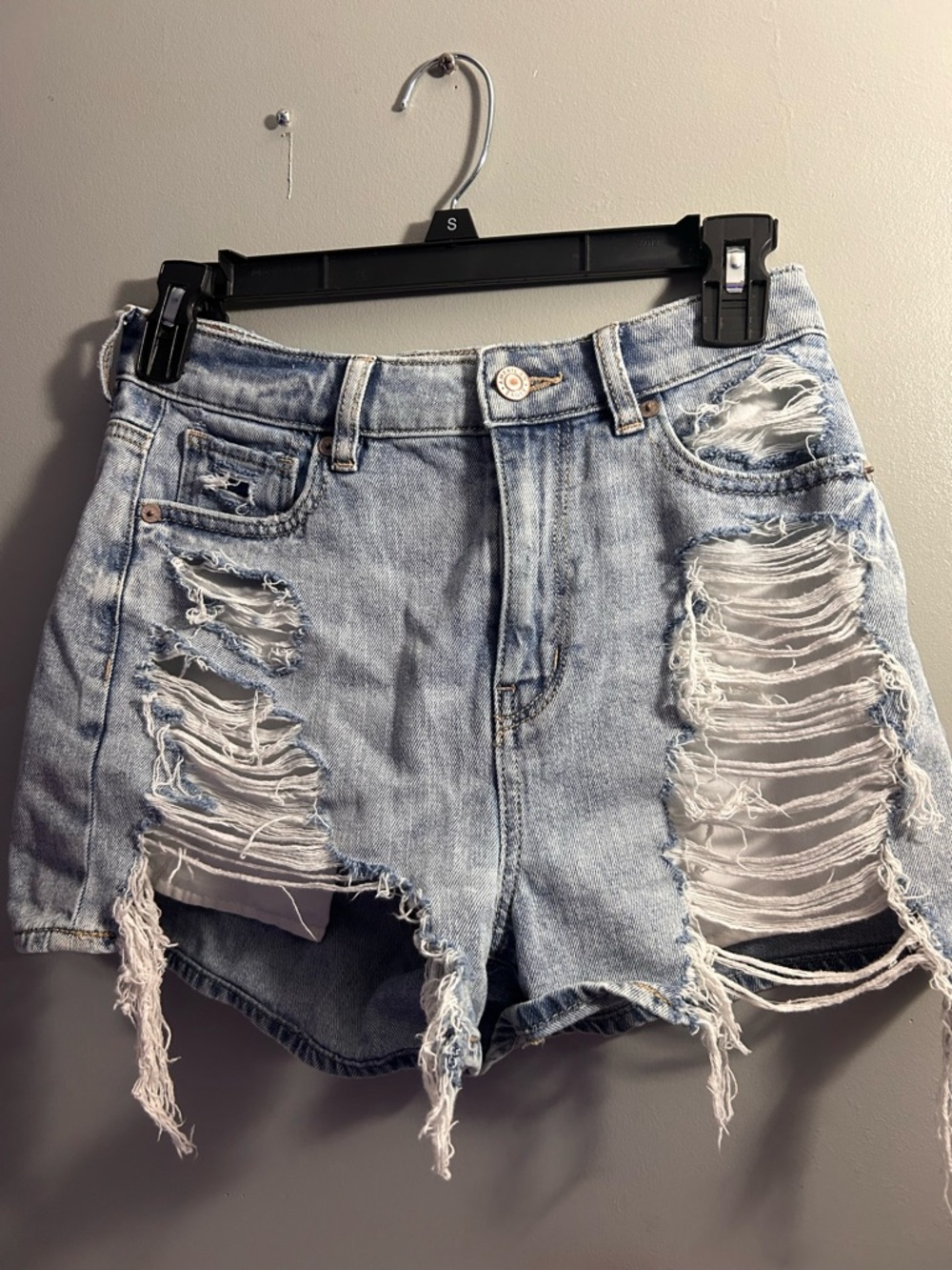 American eagle distressed mom shorts